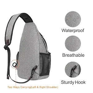 MOSISO Sling Backpack Multipurpose Crossbody Shoulder Bag Travel Hiking Daypack Gray - product information 14