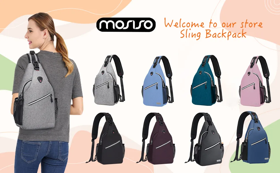 MOSISO Sling Backpack Multipurpose Crossbody Shoulder Bag Travel Hiking Daypack Gray - product information 9