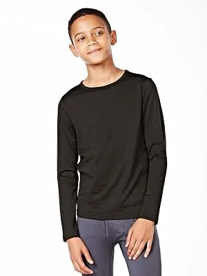 DEVOPS 2 Pack Youth & Boys Thermal Compression Baselayer Sport Tights Fleece Lined Pants & Long Sleeve Top X-Large Black/White - product information 1