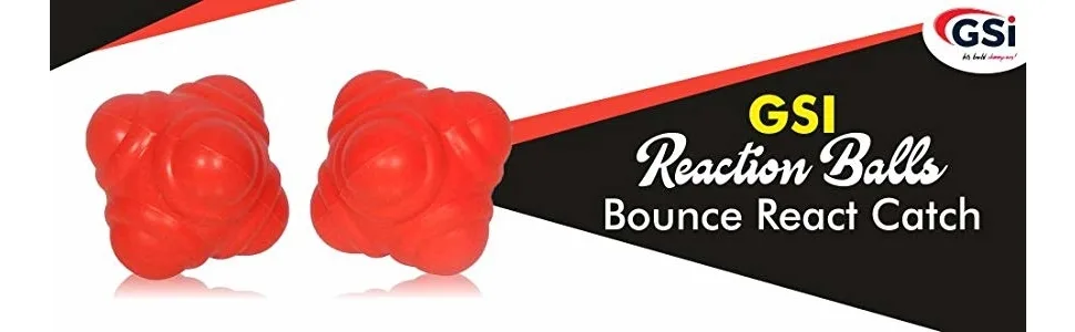 GSI Bounce Reaction Balls for Agility Reflex and Coordination Training (72 mm) 6 Pack - reaction training ball agility soccer basketball laccrose football tennis hockey badminton cricket
