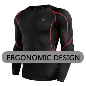 NELEUS Men's 3 Pack Dry Fit Long Sleeve Compression Shirts Workout Running Shirts Large 5030 Black (Red Stripe)/Grey/White 3 Pack - Ergonomic Design