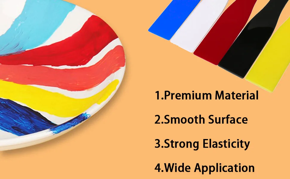CNBTR 295x45mm Plastic Printing Ink Spatulas Ink Spatulas Scoop Screen Printing Pack of 5 - Printing Ink Spatulas