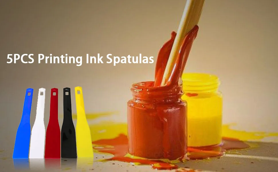 CNBTR 295x45mm Plastic Printing Ink Spatulas Ink Spatulas Scoop Screen Printing Pack of 5 - Printing Ink Spatulas