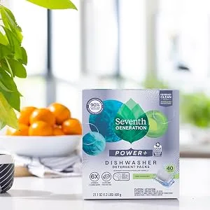 Seventh Generation Power+ Dishwasher Detergent Packs for Sparkling Dishes Fresh Citrus Scent Dishwasher Tabs 43 Count Pack of 2 (Packaging May Vary) - Seventh Generation Dishwasher Detergent packs