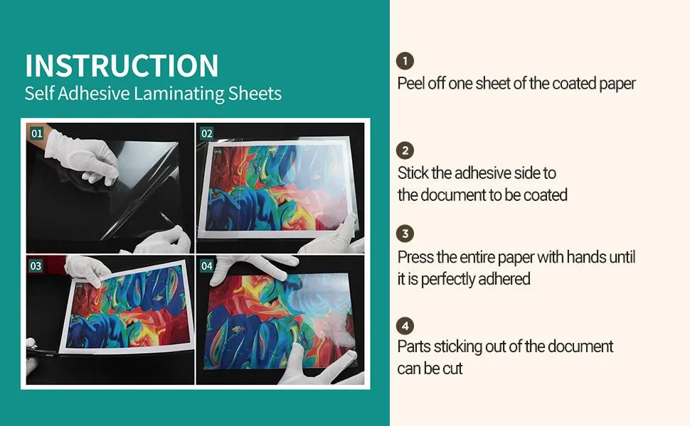 20 Pack Self Adhesive Laminating Sheets 4 mil Thickness (8.5x11 inch) Peel and Stick Clear Self Seal Laminating Sheets by VIOLETTO 20 sheets - laminating sheetsinating sheets