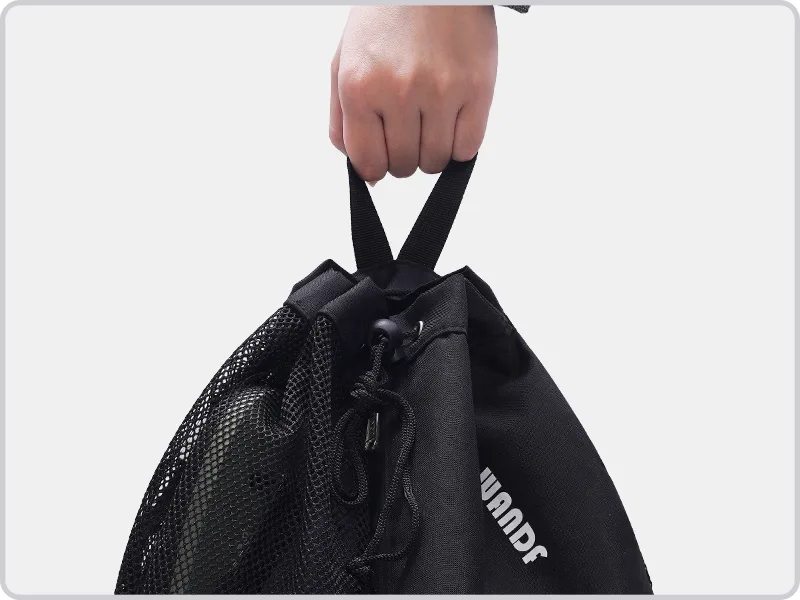 WANDF Swim Bag Mesh Drawstring Backpack with Wet Pocket Beach Backpack for Swimming Gym and Workout Gear Navy Blue Large - 6040