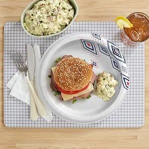 Dixie 10 Inch Paper Plates Dinner Size Printed Disposable Plate 204 Count (3 Packs of 68 Plates) White - product information 3