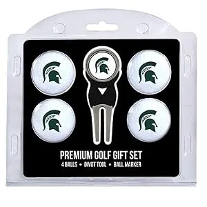 Team Golf NCAA Michigan State Spartans Regulation Size Golf Balls (4 Count) & Divot Tool with Removable Double-Sided Magnetic Marker - product information 1