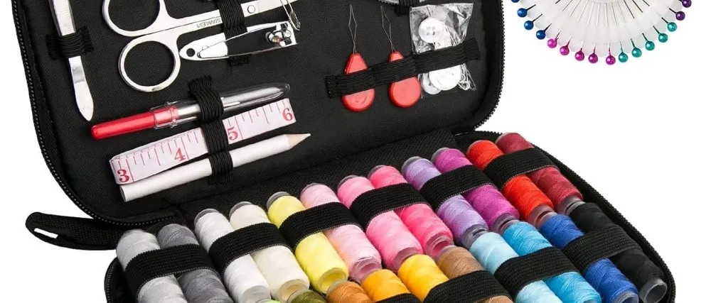 JUNING Sewing Kit with Case Portable Sewing Supplies for Home Traveler Adults Beginner Emergency Kids Contains Thread Scissors Needles Measure etc 2-18 colour - sewing kit