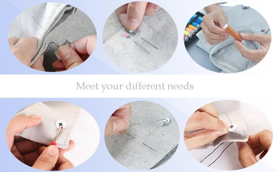 JUNING Sewing Kit with Case Portable Sewing Supplies for Home Traveler Adults Beginner Emergency Kids Contains Thread Scissors Needles Measure etc 2-18 colour - sewing kit