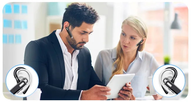 Bluetooth Headset Wireless Earpiece with MIC for Cell Phones 2022 New Hands-Free Wireless Headset 80H Talking Time with Charging Case Single Ear Bluetooth Earphone for Driving 530-2 - Wireless Earpiece with MIC