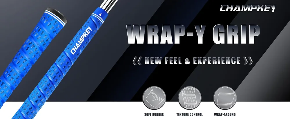 CHAMPKEY WRAP-Y Rubber Golf Grips 13 Pack (Do Not Include 15 Tapes) - All Weather Performance High Feedback and Traction Golf Club Grips Midsize Gray - product information 1