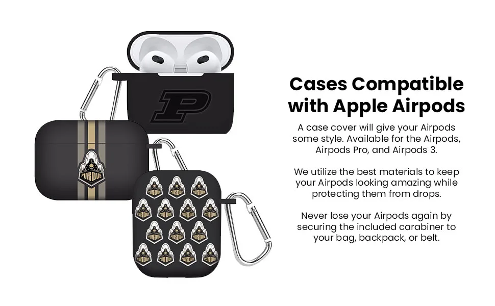 AFFINITY BANDS Purdue Boilermakers HD Case Cover Compatible with Apple AirPods Pro (Repeating) - Purdue Airpods case covers