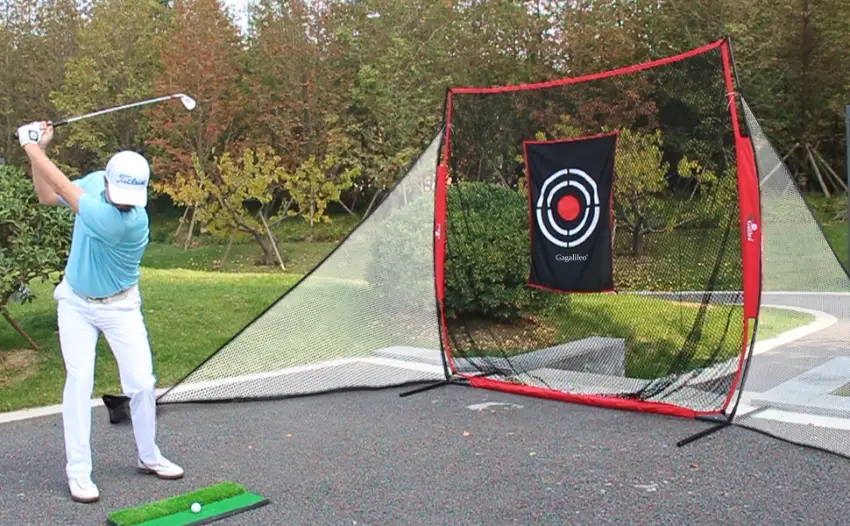 Golf Barrier Net with 2 Packs Golf Mesh Side Net Attachment Golf Cage Net Golf Triangle Side Wings Golf Barrier Wing Net for All Golf Nets by Galileo Sports 8.5x6in - Golf barrier net
