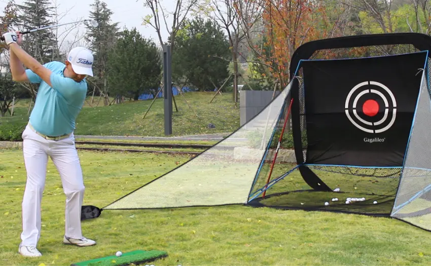 Golf Barrier Net with 2 Packs Golf Mesh Side Net Attachment Golf Cage Net Golf Triangle Side Wings Golf Barrier Wing Net for All Golf Nets by Galileo Sports 8.5x6in - Golf barrier net