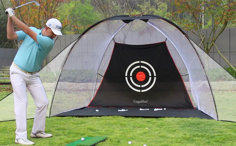Golf Barrier Net with 2 Packs Golf Mesh Side Net Attachment Golf Cage Net Golf Triangle Side Wings Golf Barrier Wing Net for All Golf Nets by Galileo Sports 8.5x6in - Golf barrier net