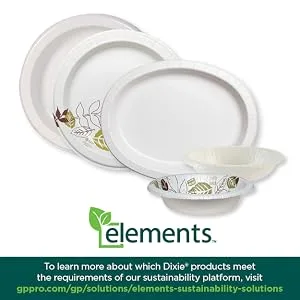 Georgia-Pacific Dixie 8.5" Medium-Weight Paper Plates by GP PRO Pathways UX9P300 300 Count (50 Plates Per Pack 6 Sleeves Per Case) - Sustainable