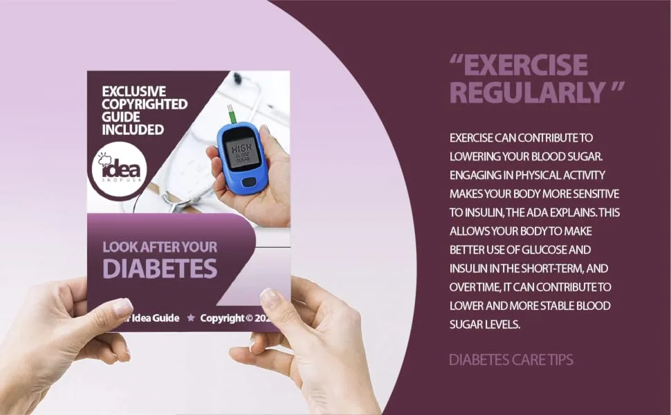 ReliOn Platinum Starter Kit | Wireless Blood Glucose Meter 50 Platinum Test Strip Lancing Device 10 Lancets and Carrying case Bundle with Exclusive "Look After Your Diabetes" - Better Idea Guide (2 Items) 1 Pack (50 Test Strips) - Exercise Regularly Guide