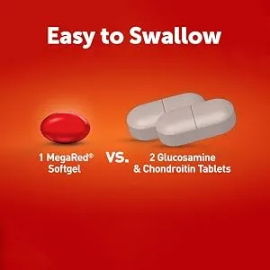 Megared Joint Care Softgels 60 Count (2 Pack) 2-Pack (120 Count) - vitamin d3 1000 iu, citracal petites, movefree, move free ultra, schiff glucosamine