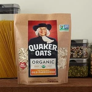 Quaker Old Fashioned Rolled Oats USDA Organic Non GMO Project Verified 24oz Resealable Bags (Pack of 4) Organic Standard Old Fashioned - quaker oats oatmeal