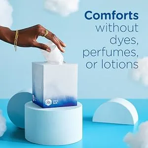 Puffs Ultra Soft Non-Lotion Tissues 10 Cubes 56 Tissues Per Box 56 Count (Pack of 10) - Comforts without dyes, perfumes, or lotions