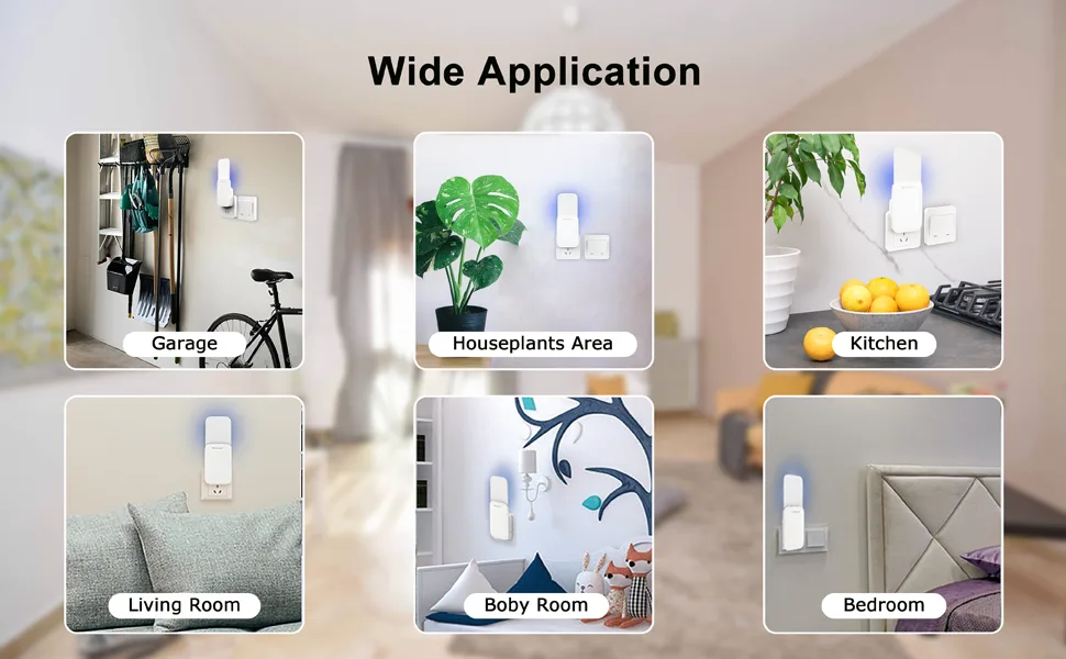 Mosalogic Flying Insect Trap Plug-in Mosquito Killer Indoor Gnat Moth Catcher Fly Tapper with Night Light UV Attractant Catcher for Home Office White-1PACK 1Pack White - wide application