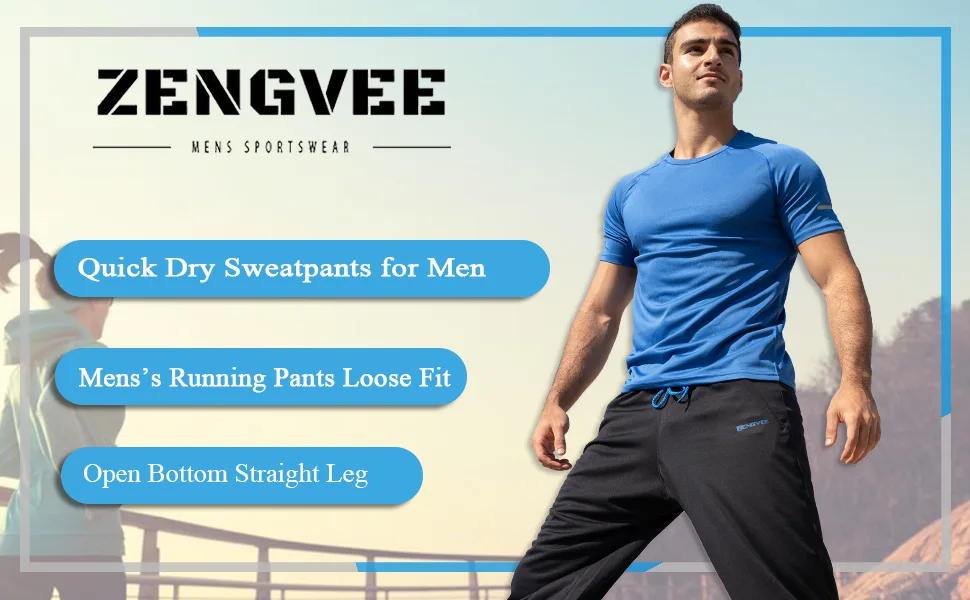 ZENGVEE 3 Pack Mens Polyester Sweatpants with Pockets Large 1 0430 Red Blue Navy 3 Pcs - product information 2