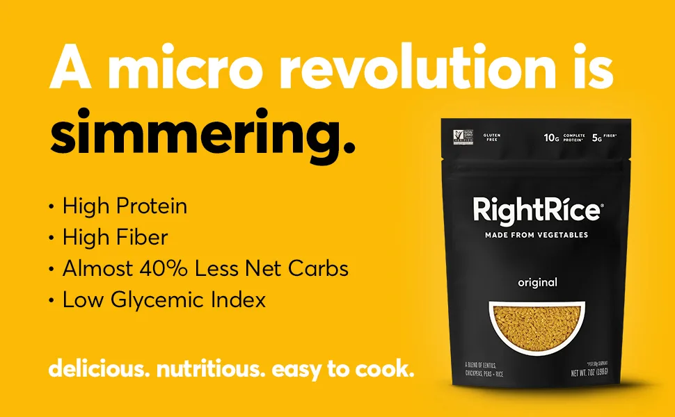 RightRice - Original (7oz. Pack of 3) - Made from Vegetables - High Protein Vegan non GMO Gluten Free Original 1 Count (Pack of 3) - product information 11