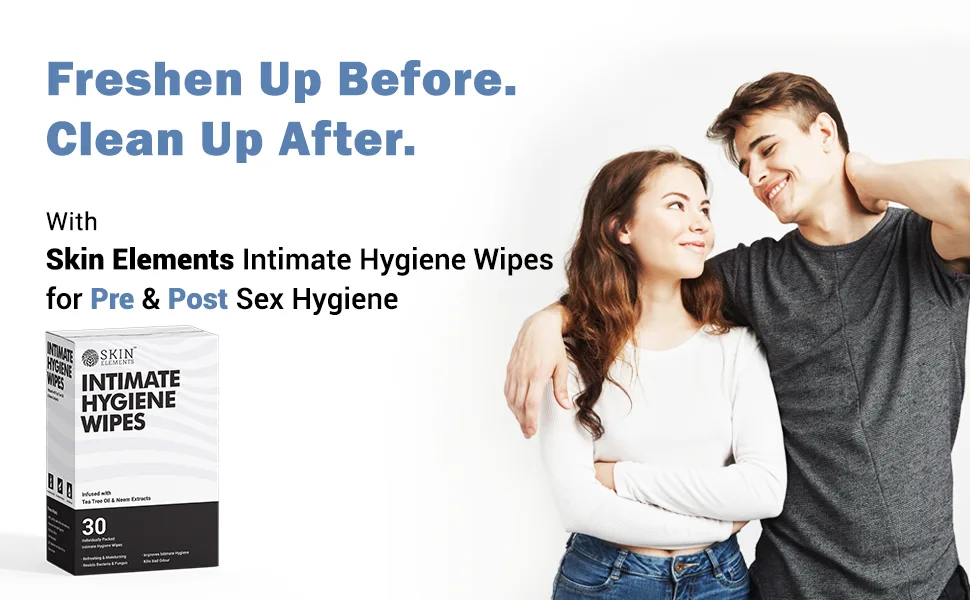 Skin Elements Intimate Hygiene Wipes | pH Balanced Wipes with Tea Tree Oil | Avoids Itching and Bad Odor | Pack of 30 Individually Wrapped Wipes - Wipes Banner 1