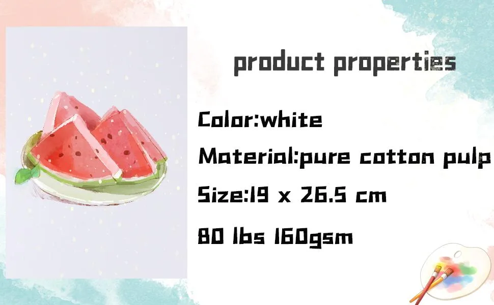 100Sheets Newbested White Watercolor Paper Cold Press Cut Bulk Pack for Beginning Artists or Students. (10 x 7 Inch) - Color, Material, Size