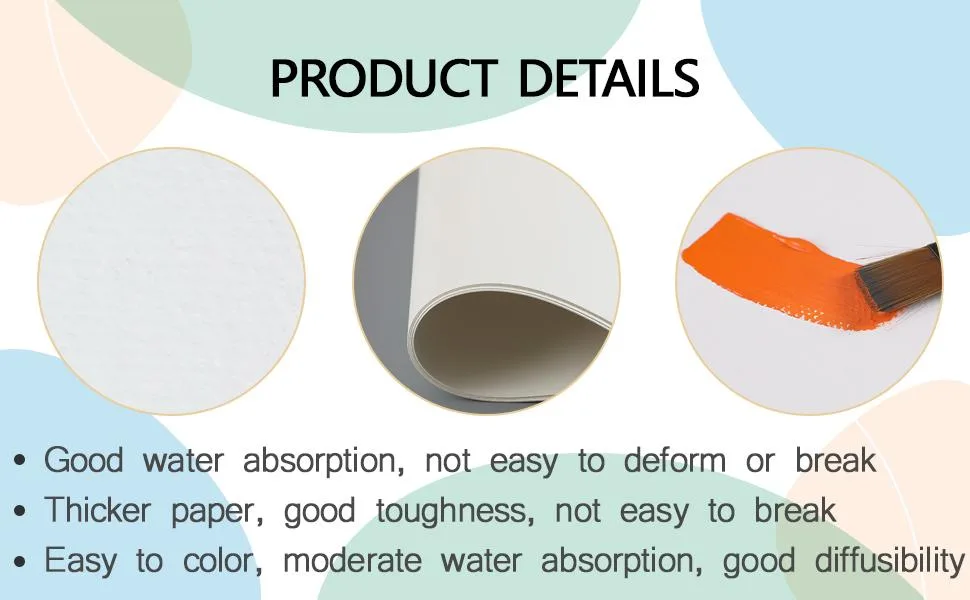 100Sheets Newbested White Watercolor Paper Cold Press Cut Bulk Pack for Beginning Artists or Students. (10 x 7 Inch) - Detalls