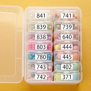 Mathtoxyz Small Bead Organizers 15 Pieces Plastic Storage Cases Mini Clear Bead Storage Containers Transparent Boxes with Hinged Lid and Rectangle Clear Craft Supply Case - Transparent Boxes