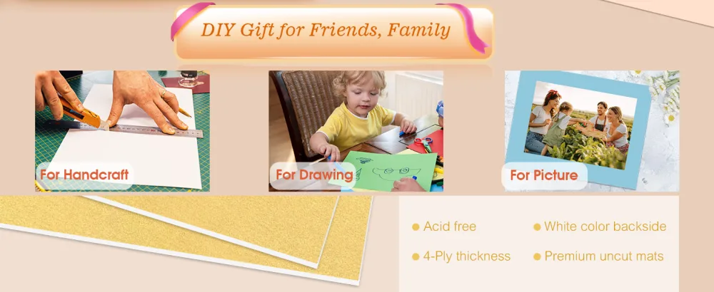 Mat Board Center White Color Uncut Mats - Full Sheet - for Art Prints Photos Prints and More 10 Pack 11x14 - 11x14-5