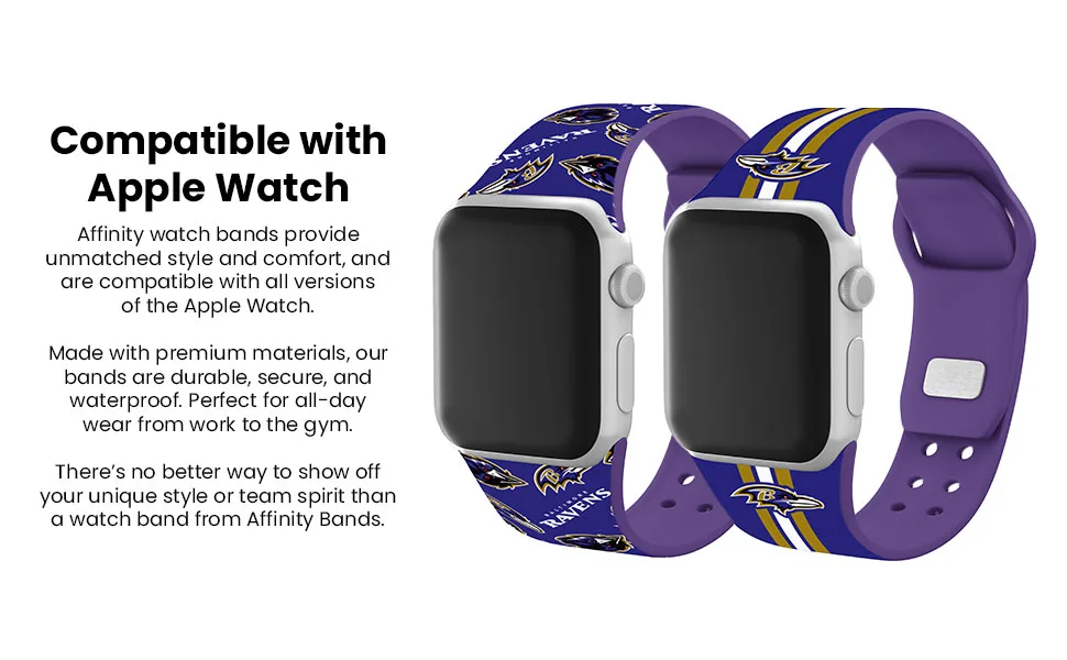GAME TIME Baltimore Ravens Engraved Silicone Case Cover Compatible with Apple AirPods Pro (Purple) - Baltimore Ravens Watch Bands