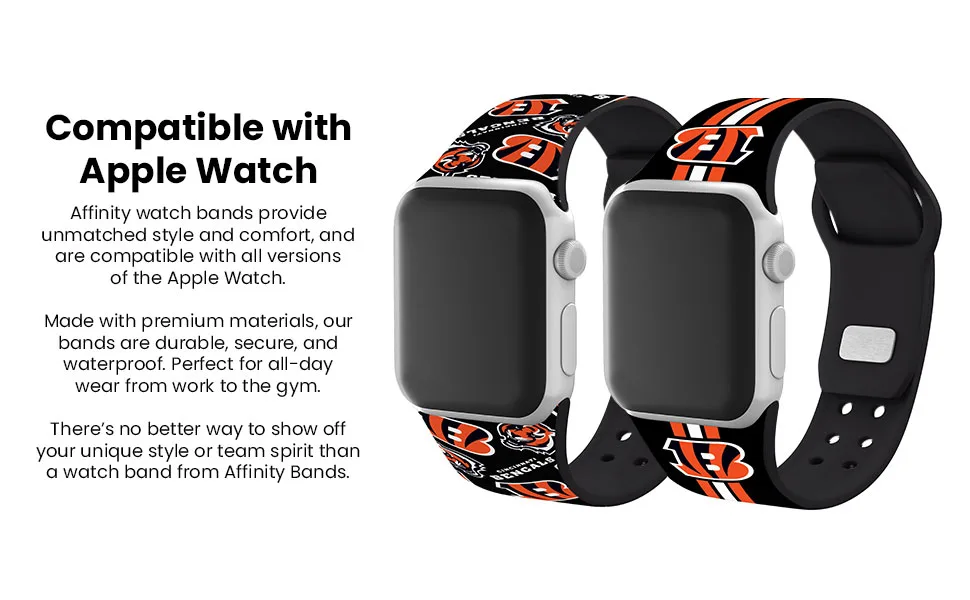 GAME TIME Cincinnati Bengals Engraved Silicone Case Cover Compatible with Apple AirPods Pro (Orange) - Cincinnati Bengals Watch Bands