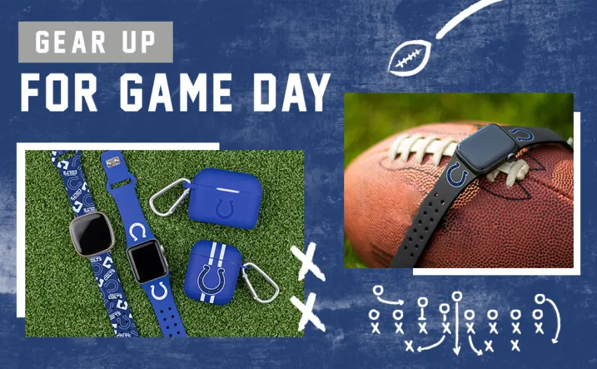 GAME TIME Indianapolis Colts Engraved Silicone Case Cover Compatible with Apple AirPods Pro (Black) - Indianapolis Colts watch bands