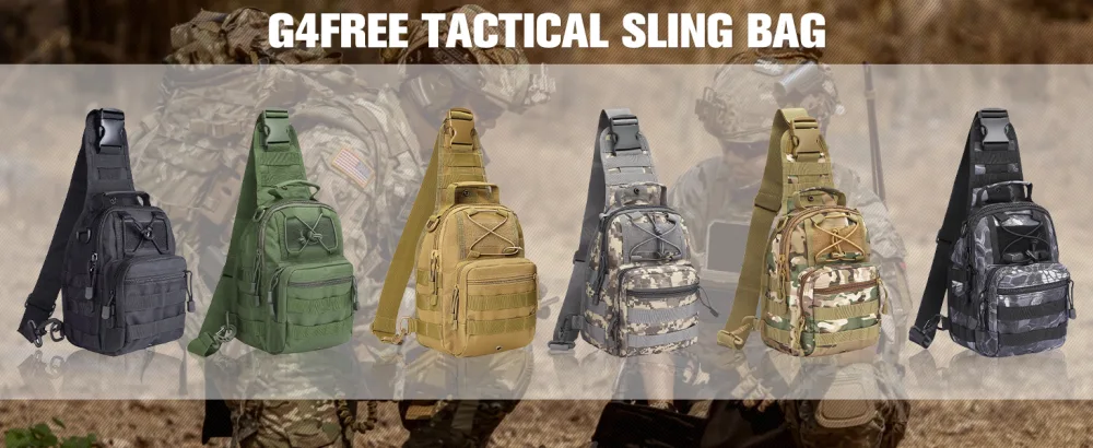 G4Free Tactical EDC Sling Bag Backpack with Pistol Holster Military Shoulder Backpack for Concealed Carry Black - product information 13