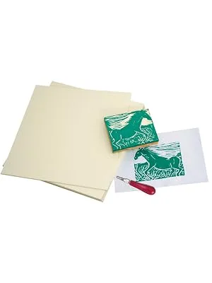 Sax Easy to Cut Unmounted Linoleum - 6 x 9 inches - Pack of 12 - Linoleum