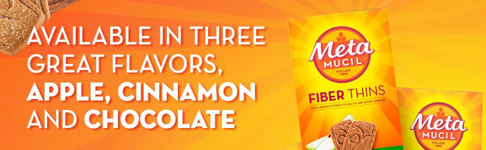 Metamucil Fiber Thins Chocolate 12 Packets 9.3 oz - Pack of 2 0.77 Ounce (24 count) - Available in three great flavors. Apple, cinnamon, and chocolate