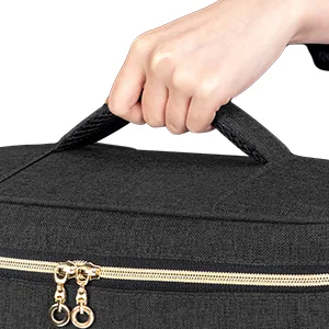 CURMIO Essential Oil Storage Case for 40 Bottles (5ml-30ml) Essential Oils Organizer Case with 2 Detachable Visible Pouches and Portable Handle Patented Design Black (Bag Only) - essential oil storage case