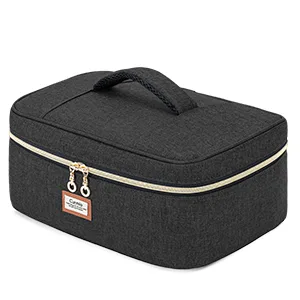 CURMIO Essential Oil Storage Case for 40 Bottles (5ml-30ml) Essential Oils Organizer Case with 2 Detachable Visible Pouches and Portable Handle Patented Design Black (Bag Only) - essential oil storage case