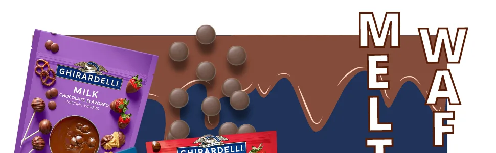Melting Chocolate Candy Wafer Melts Meltable Chocolates for Molds Dipping Cake Pops Strawberries Desserts or Baking Pack of 3 (Milk Chocolate) - melting chocolate wafers, melt, chocolate, dark, white, milk, strawberries, desert, cooking