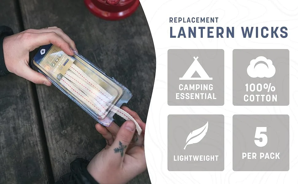 Stansport Replacement Lantern Wicks - 5 Pack - lantern, wick, wik, hurricane, kerosene, replacement part, cotton