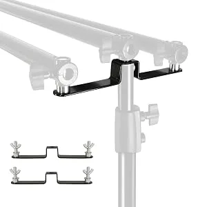 LOMTAP Double Crossbar Mount Backdrop Stand for Parties Triple Mounting Brackets Hardware Set for Photography Wedding Decorations (2 Pack) (CrossBars Not Included Only Mount) - Crossbar Mount