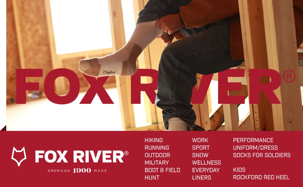Fox River Steel-Toe Mid-Calf Boot Work Socks 2 Pack White Large - 6504_1
