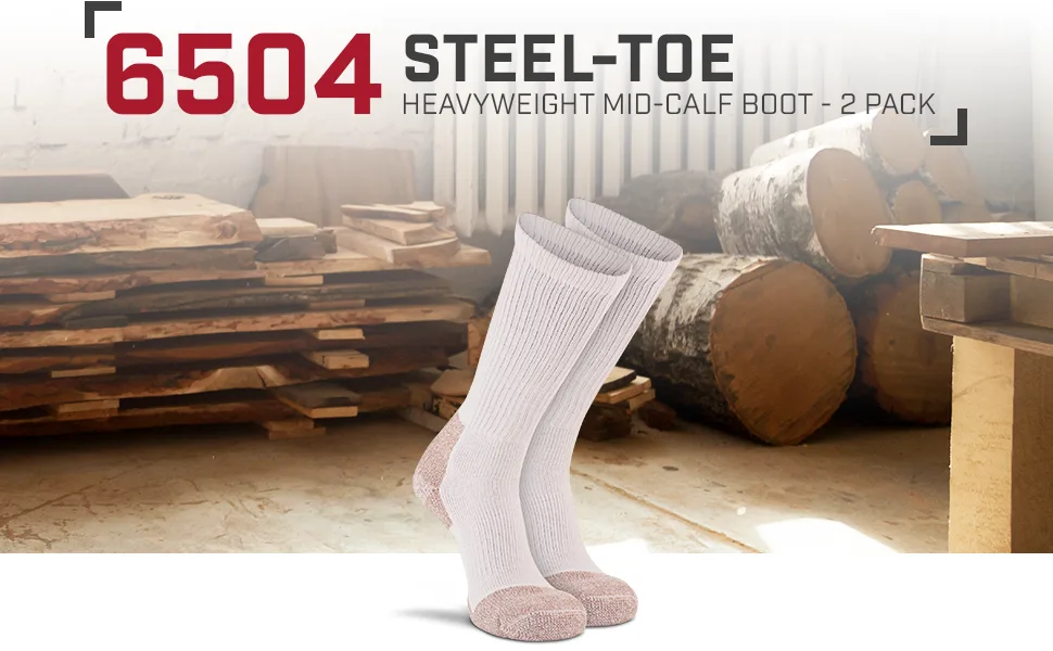 Fox River Steel-Toe Mid-Calf Boot Work Socks 2 Pack White Large - 6504_2
