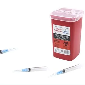 Medical Sales Supply 1 Quart Size (Pack of 3) Sharps Disposal Container - Approved for Home and Professional use - securenotext