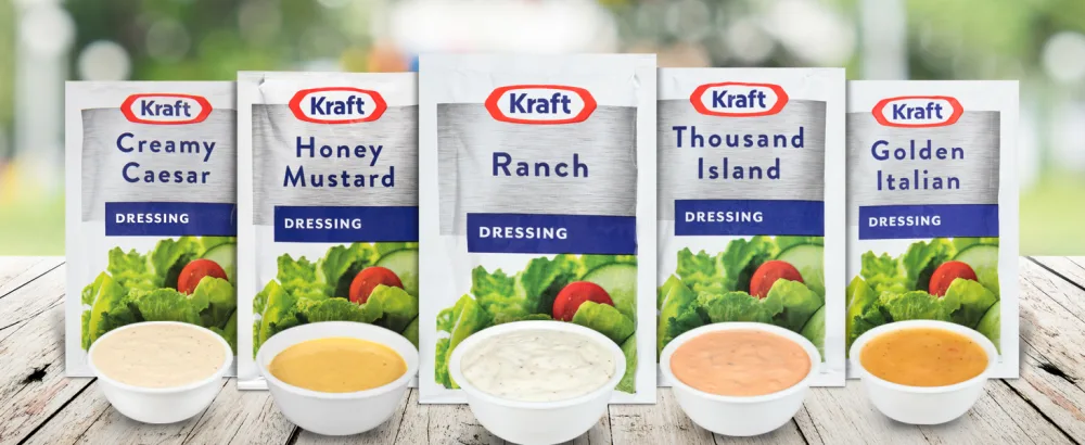 kraft golden caesar dressing Italian Salad 0.44 oz Packet - Pack of 200 | Convenient Single Serve Portions kraft salad dressing