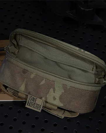 OneTigris Eyeglasses Hard Case Tactical Molle Zipper Sunglasses Carrying Case 1000D Nylon with Clip Green - eyewear case