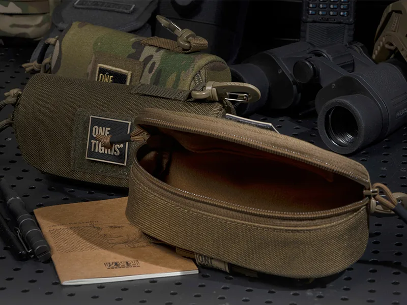 OneTigris Eyeglasses Hard Case Tactical Molle Zipper Sunglasses Carrying Case 1000D Nylon with Clip Green - sunglass case hard shell